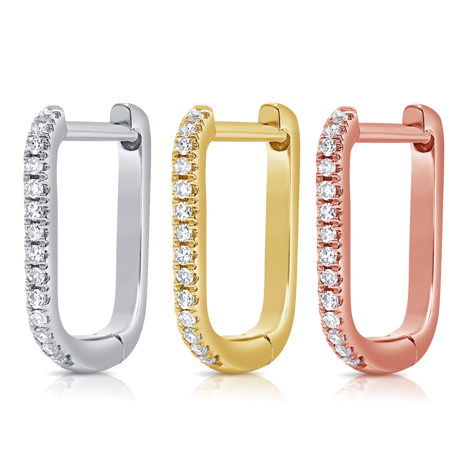 Diamond Baby Box Hoop Earrings - Designer Earrings - The EarStylist