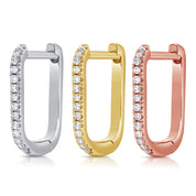 Diamond Baby Box Hoop Earrings - Designer Earrings - The EarStylist