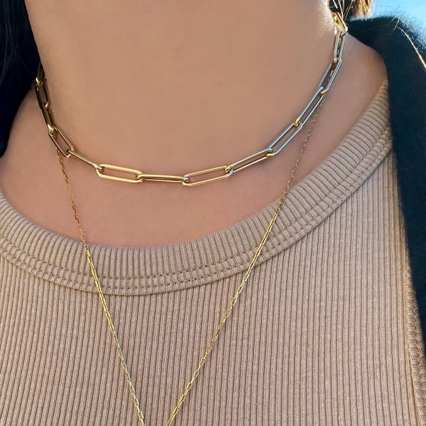 14K Gold Baby Otis Link Necklace - Designer Necklaces - Jo Nayor