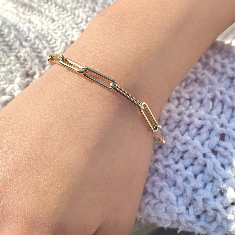 14K Gold Baby Otis Link Bracelet - Designer Bracelets - Jo Nayor