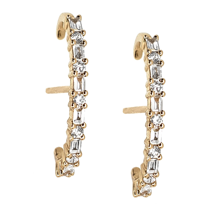 Baguette Diamond Ear Band - Designer Earrings - The EarStylist by Jo Nayor 