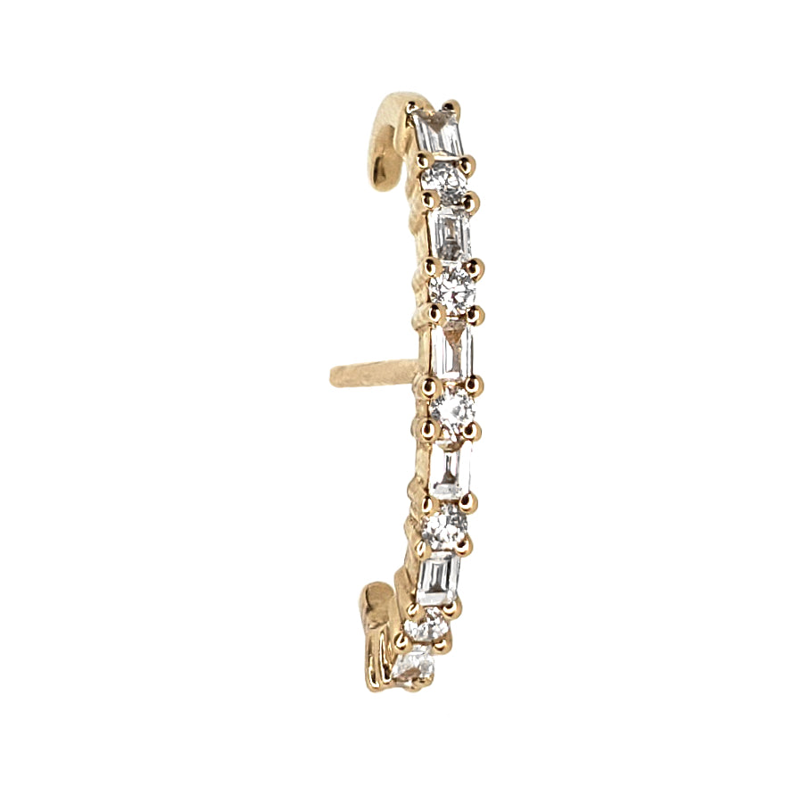 Baguette Diamond Ear Band - Designer Earrings - The EarStylist by Jo Nayor 