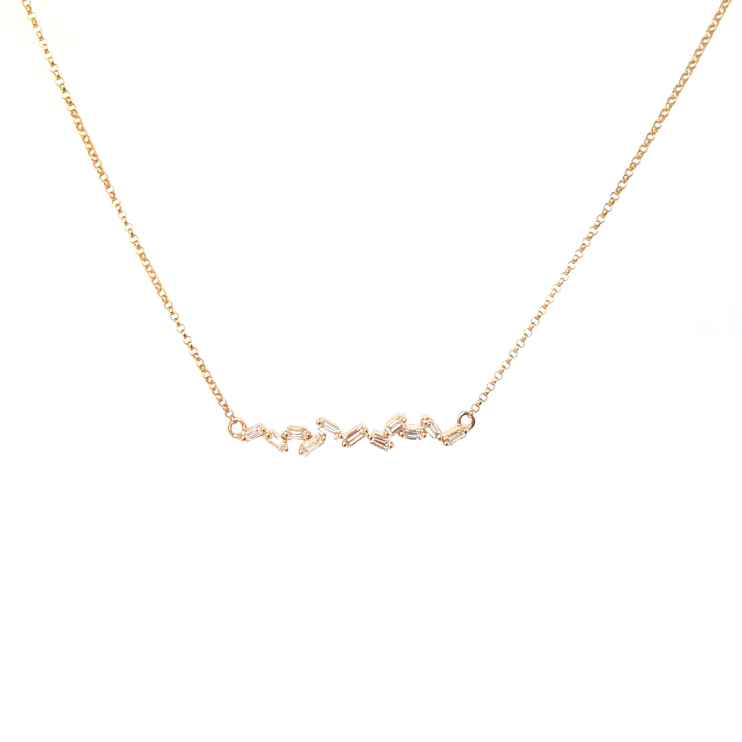 Baguette Diamond Necklace - The Ear Stylist by Jo Nayor