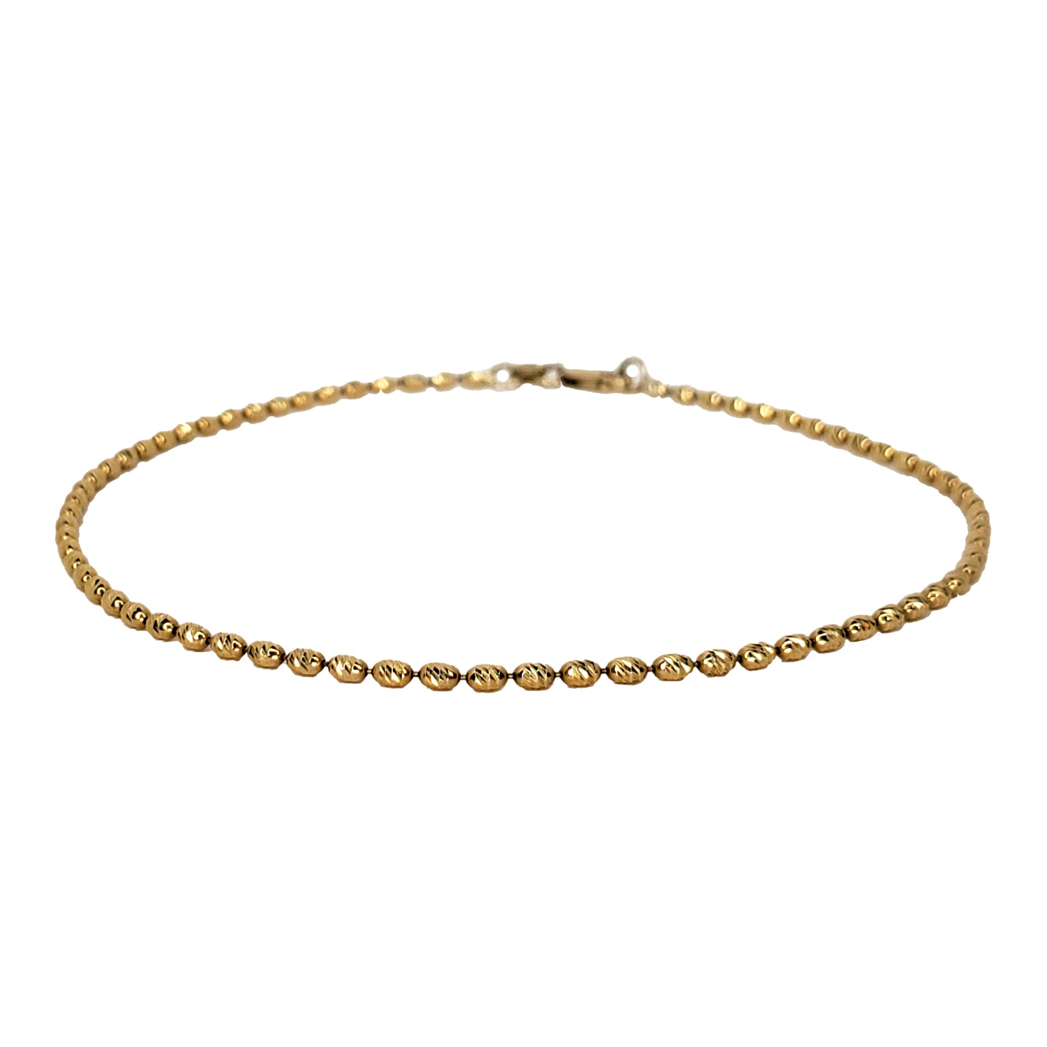 Gold Barrel Bead Anklet - Designer Earrings - The EarStylist by Jo Nayor 