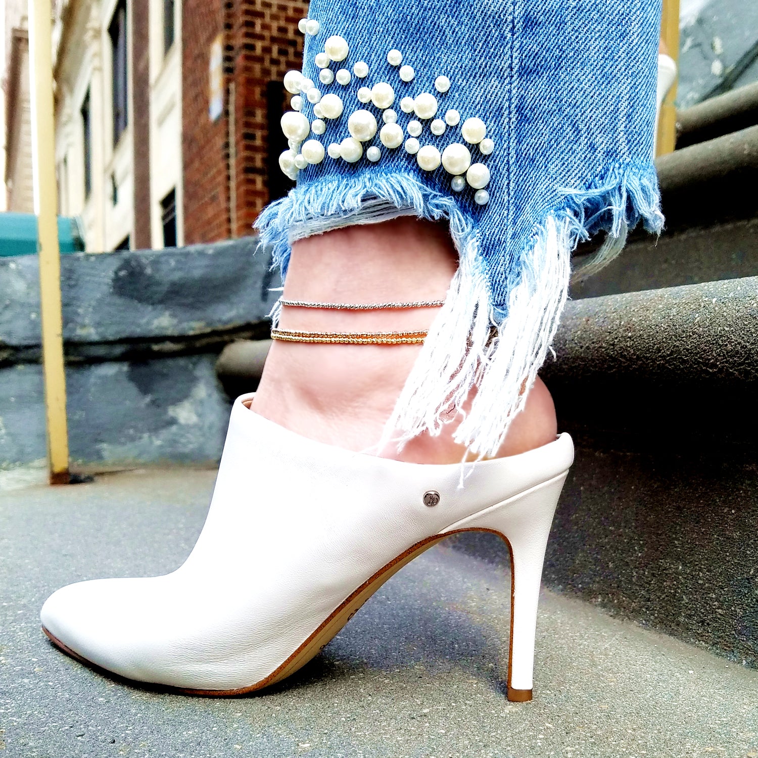 Gold Disco Bead Anklet - The Ear Stylist by Jo Nayor