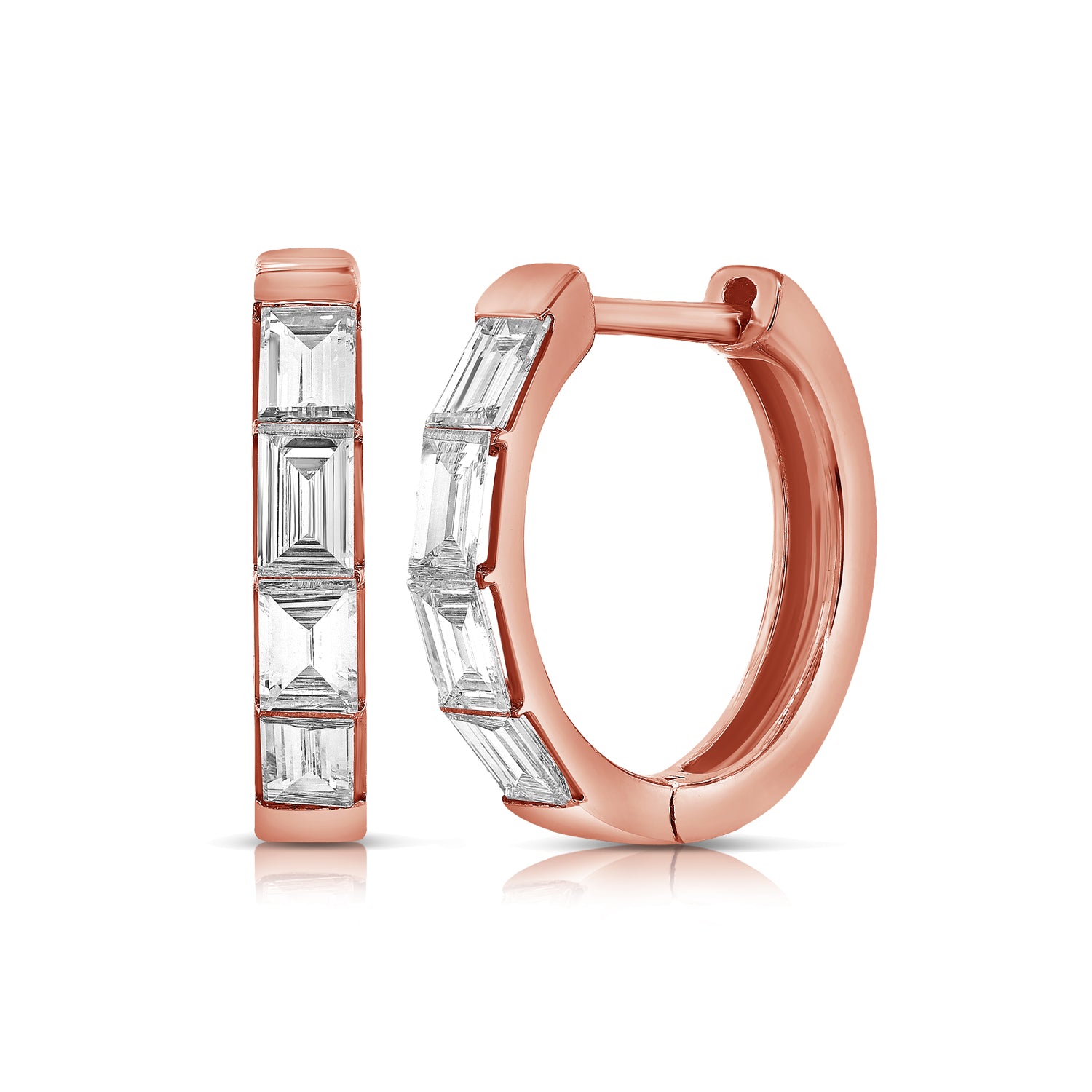 Biggie Baguette Hoop Earrings - Designer Earrings - The EarStylist