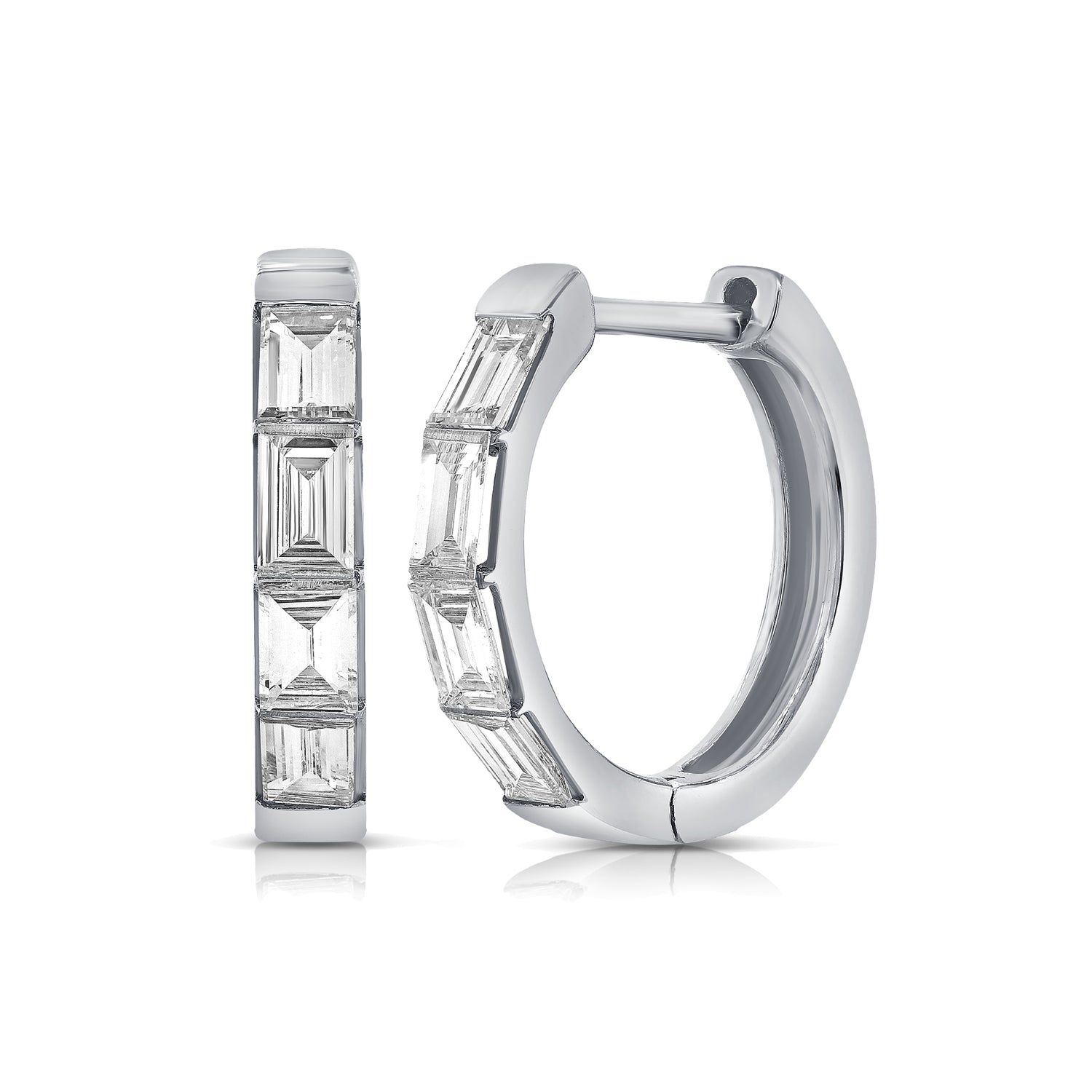 Biggie Baguette Hoop Earrings - Designer Earrings - The EarStylist