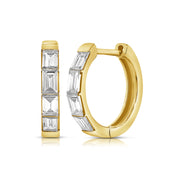Biggie Baguette Hoop Earrings - Designer Earrings - The EarStylist