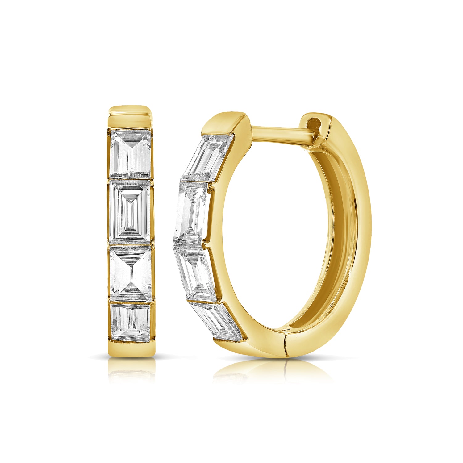 Biggie Baguette Hoop Earrings - Designer Earrings - The EarStylist
