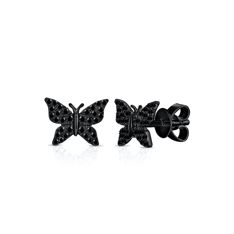 Black Diamond Butterfly Earrings - Earrings - Ear Stylist by Jo Nayor