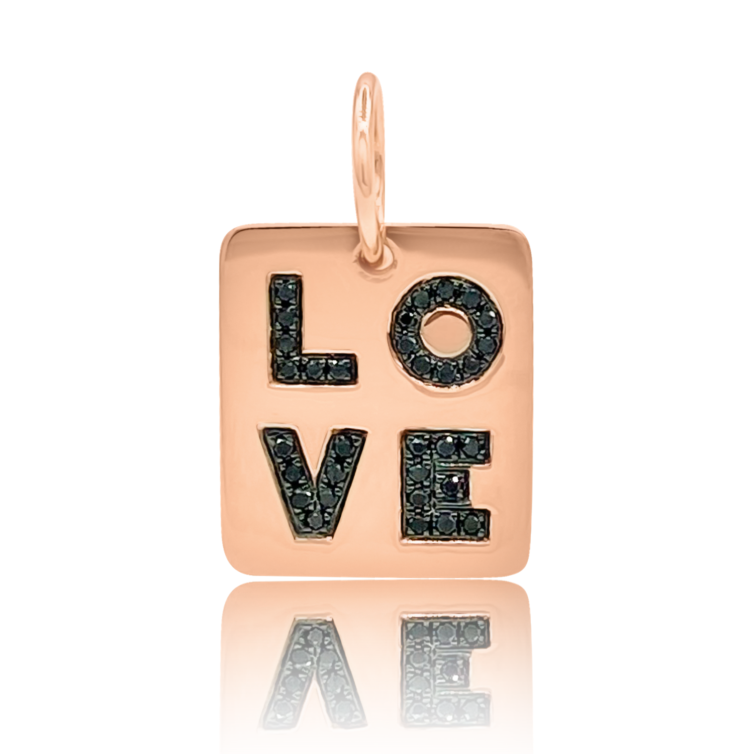 Black Diamond Mini Love Tag - Designer Necklaces - Jo Nayor Designs