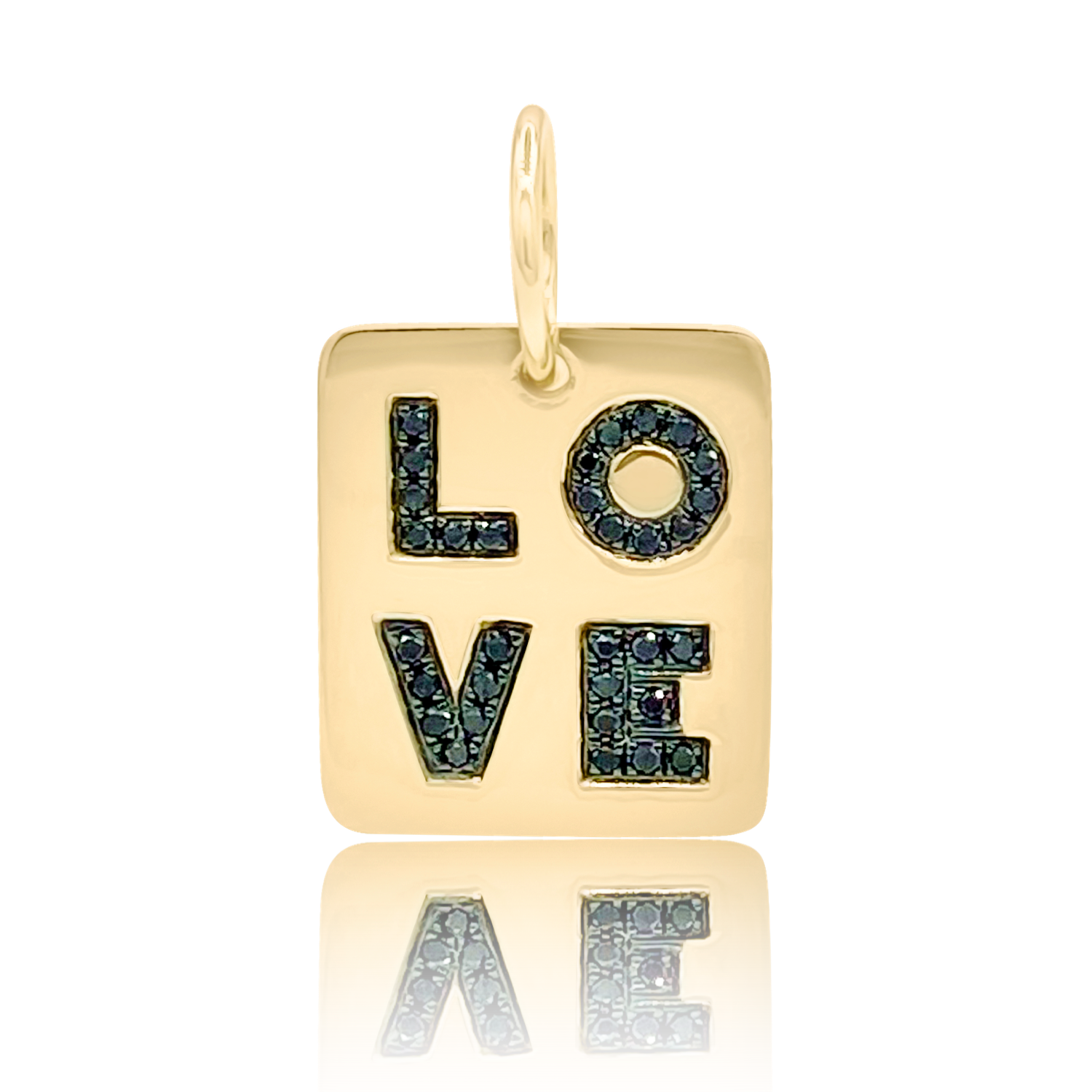 Black Diamond Mini Love Tag - Designer Necklaces - Jo Nayor Designs
