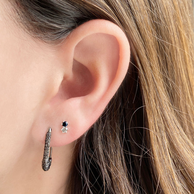 Small Black Diamond Safety Pin Earring - Earrings - The Ear Stylist