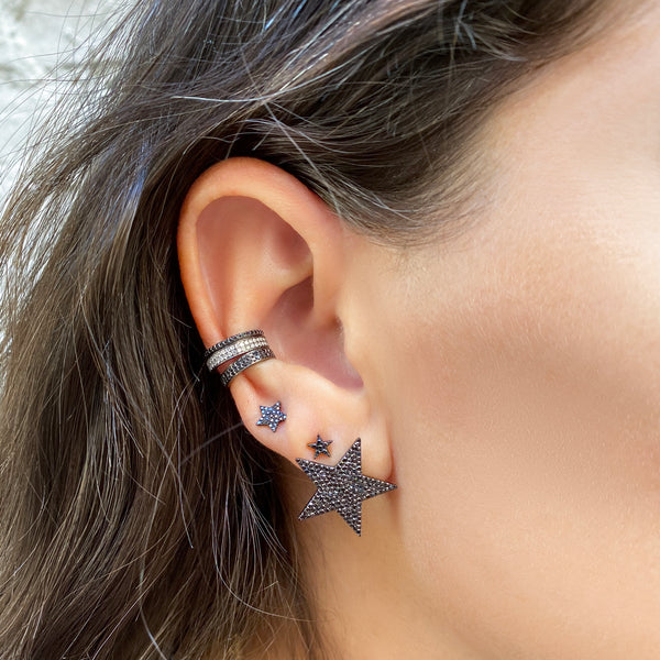 Black Diamond Rock Star Earrings - Designer Earrings - The EarStylist