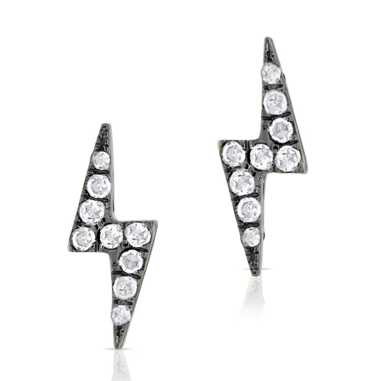 Diamond Lightning Bolt Stud Earring - The Ear Stylist by Jo Nayor