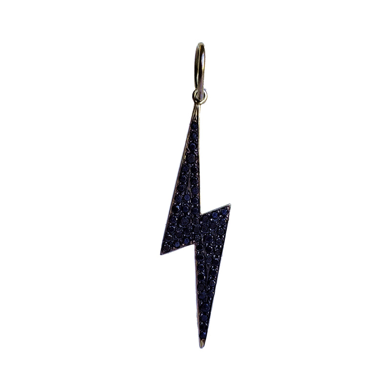 Large Black Diamond Lightning Bolt Charm - Designer Earrings - The EarStylist by Jo Nayor 