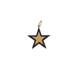 Black Diamond Border Star Charm - Designer Earrings - The EarStylist by Jo Nayor 