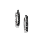 Black Diamond Mini Hoop Earrings - The Ear Stylist by Jo Nayor