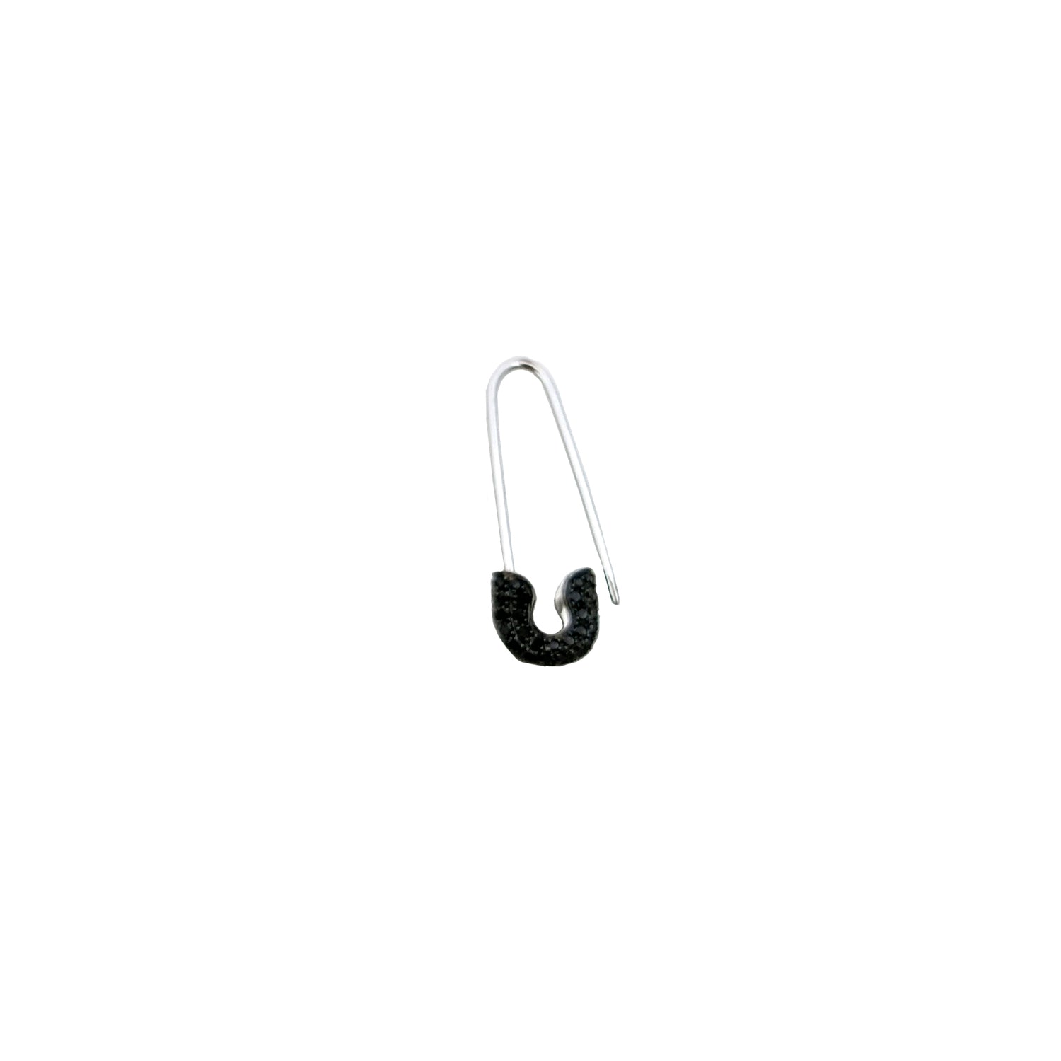 Black Diamond Safety Pin Earring - The Ear Stylist by Jo Nayor