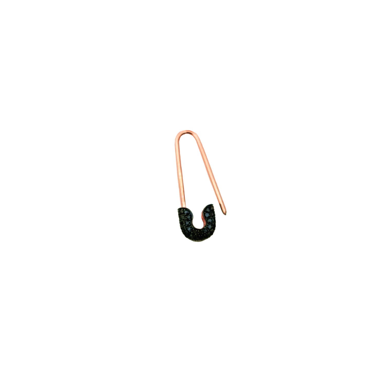 Black Diamond Safety Pin Earring - The Ear Stylist by Jo Nayor