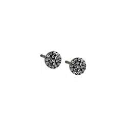 Black Diamond Circle Stud Earring - Designer Earrings - The EarStylist by Jo Nayor 