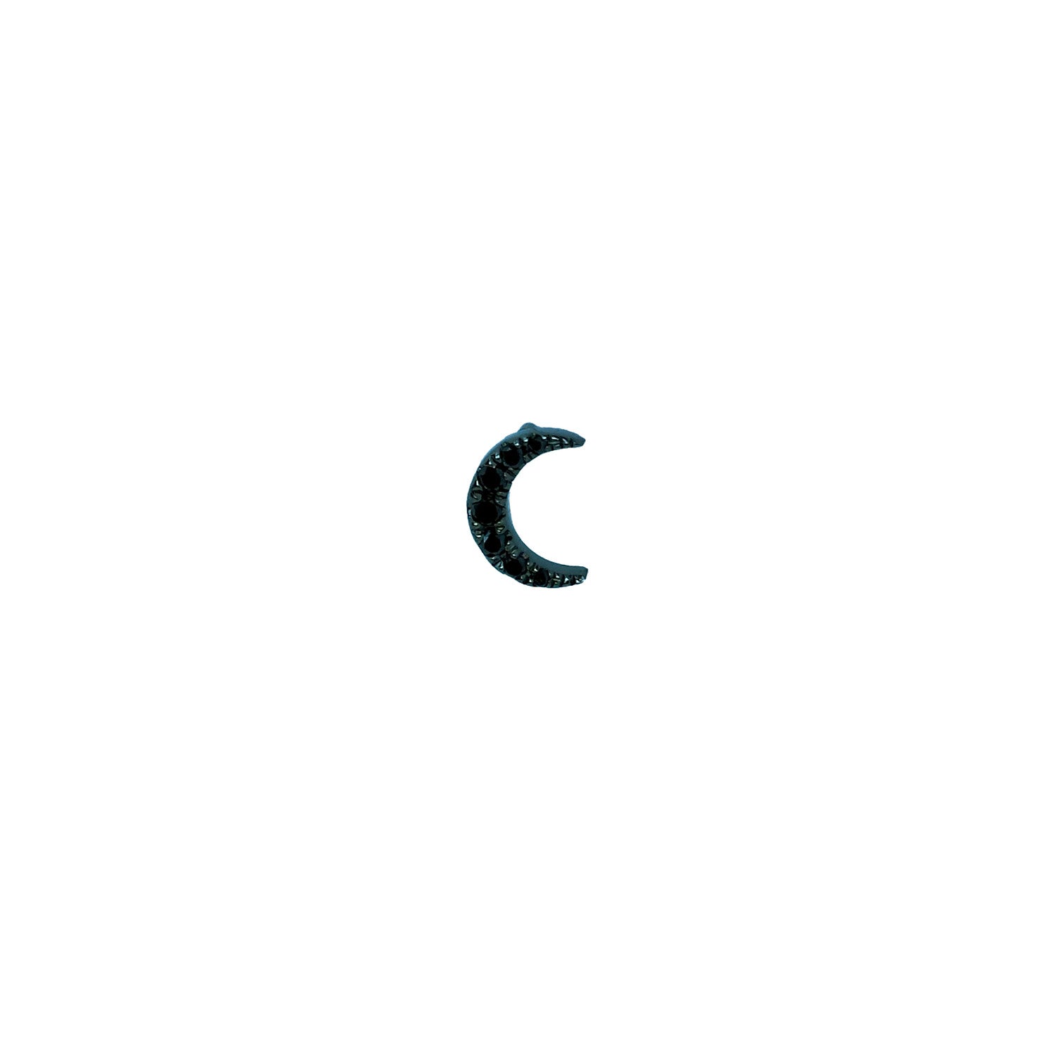 Black Diamond Mini Moon Earring - The Ear Stylist by Jo Nayor