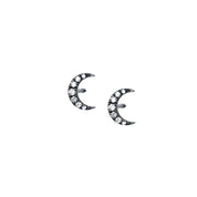 Gold & Diamond Mini Moon Earring - The Ear Stylist by Jo Nayor