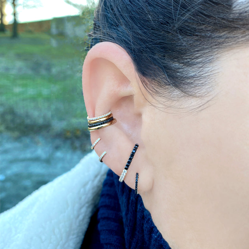 Black and White Diamond Ear Band - Designer Earrings - The EarStylist by Jo Nayor 