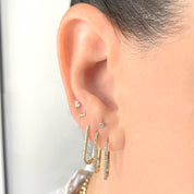 Diamond Box Hoops - Designer Earrings - The EarStylist by Jo Nayor