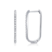 Diamond Box Hoops - Designer Earrings - The EarStylist by Jo Nayor