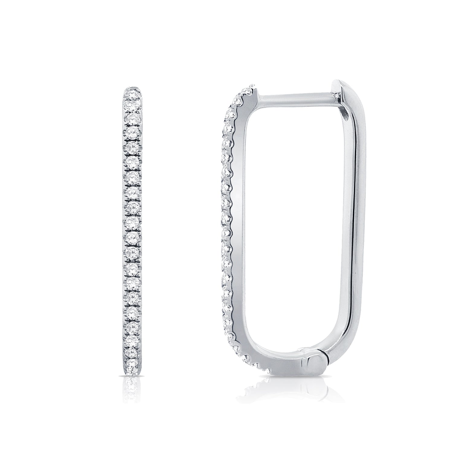 Diamond Box Hoops - Designer Earrings - The EarStylist by Jo Nayor