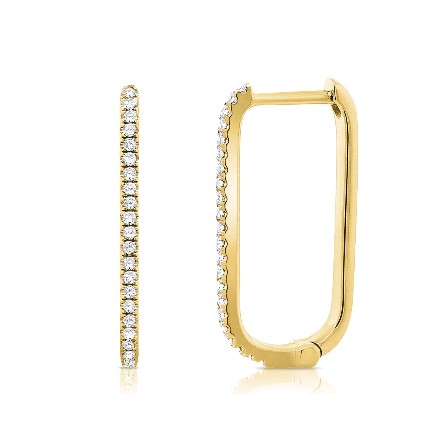 Diamond Box Hoops - Designer Earrings - The EarStylist by Jo Nayor