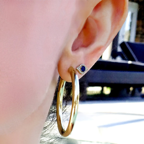 Sapphire and Diamond Evil Eye Earring - The Ear Stylist by Jo Nayor