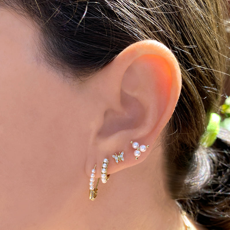 Pearl Safety Pin Earring - Designer Earrings - The EarStylist by Jo Nayor 