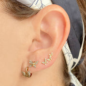 Small Diamond Butterfly Trio - Designer Earrings - The Ear Stylist
