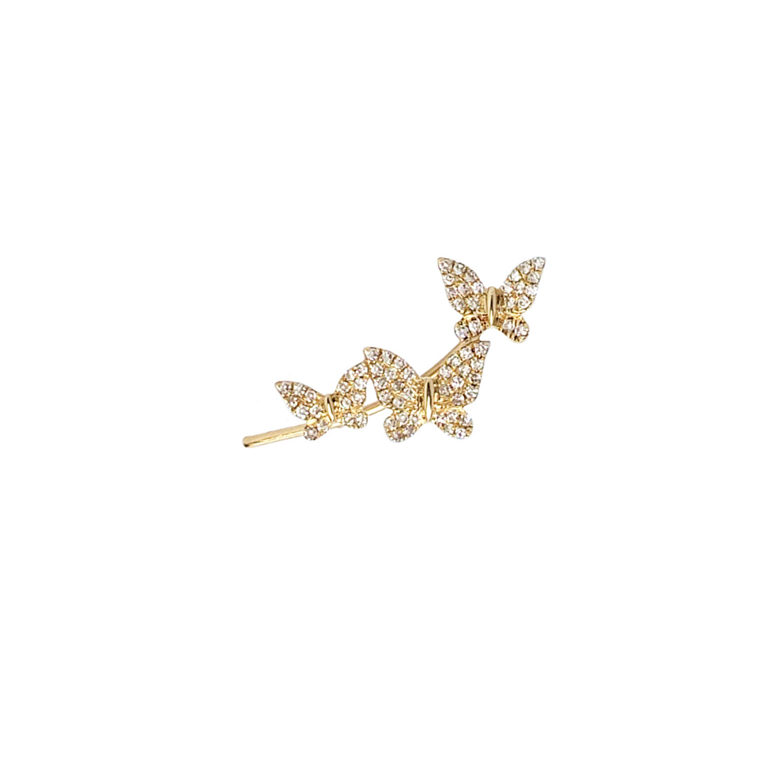 Diamond Butterfly Climber - The Ear Stylist by Jo Nayor