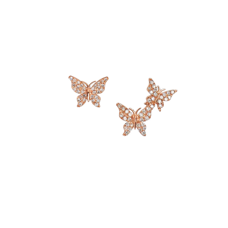 14K Gold & Diamond Butterfly Trio Earrings - The Ear Stylist by Jo Nayor