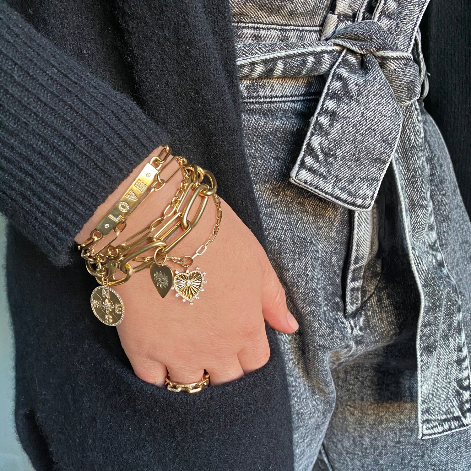 Diamond Love Link Bracelet - Designer Bracelet - Jo Nayor Designs