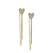 Cascading Diamond Heart Studs - Designer Earrings - The Ear Stylist