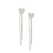 Cascading Diamond Heart Studs - Designer Earrings - The Ear Stylist