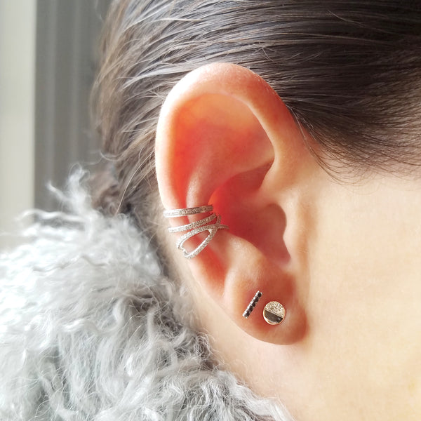 Gold & Diamond Circle Stud Earring - The Ear Stylist by Jo Nayor