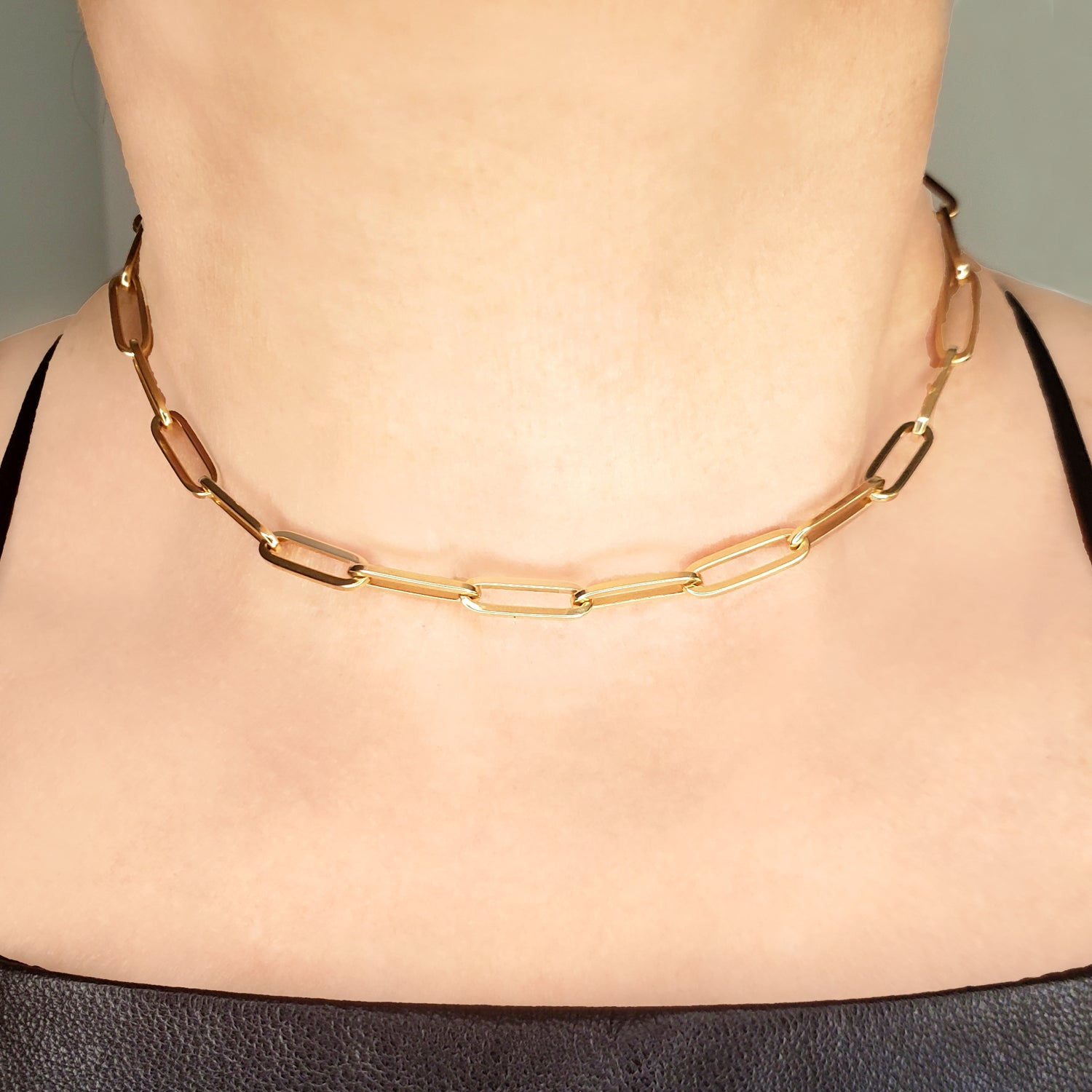 Colossal Link 14K Gold Chain Necklace - Designer Earrings - The EarStylist by Jo Nayor 