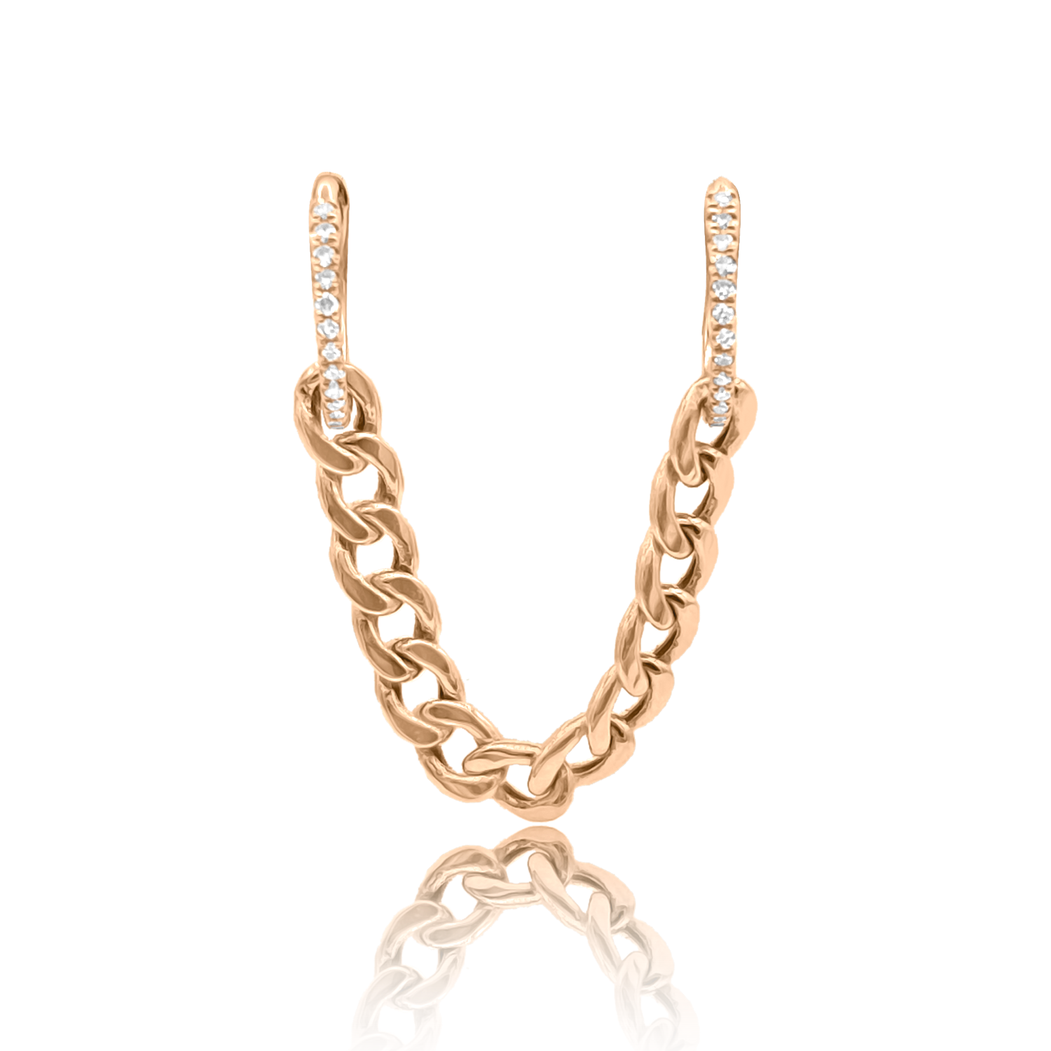 Curb Draped Diamond Hoops - Designer Earrings - EarStylist by Jo Nayor