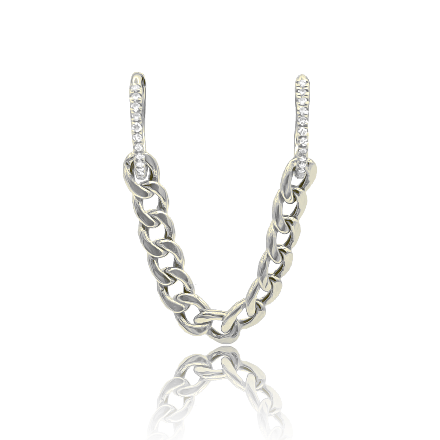 Curb Draped Diamond Hoops - Designer Earrings - EarStylist by Jo Nayor