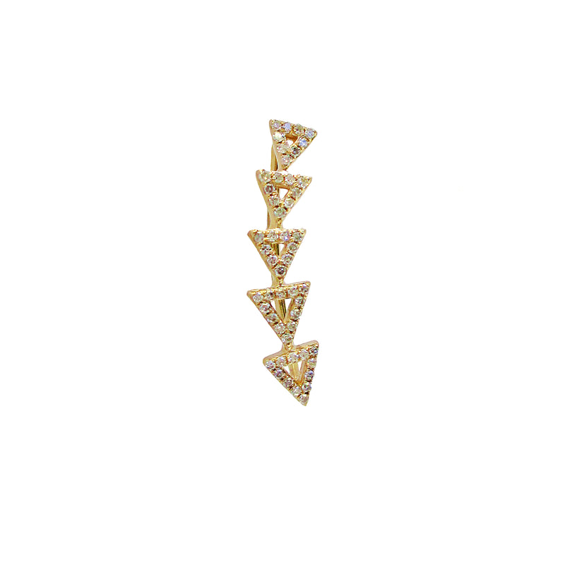 Gold and Diamond Open Triangle Climber Earring - The Ear Stylist by Jo Nayor