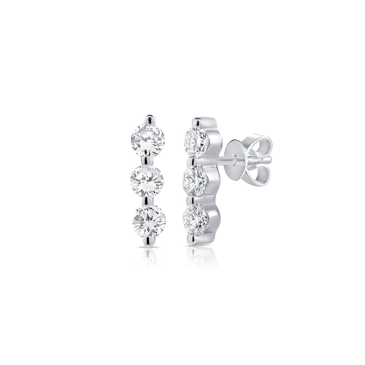 Diamond Trio Post Earring - Designer Earrings - The EarStylist by Jo Nayor 