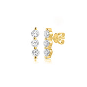 Diamond Trio Post Earring - Designer Earrings - The EarStylist by Jo Nayor 