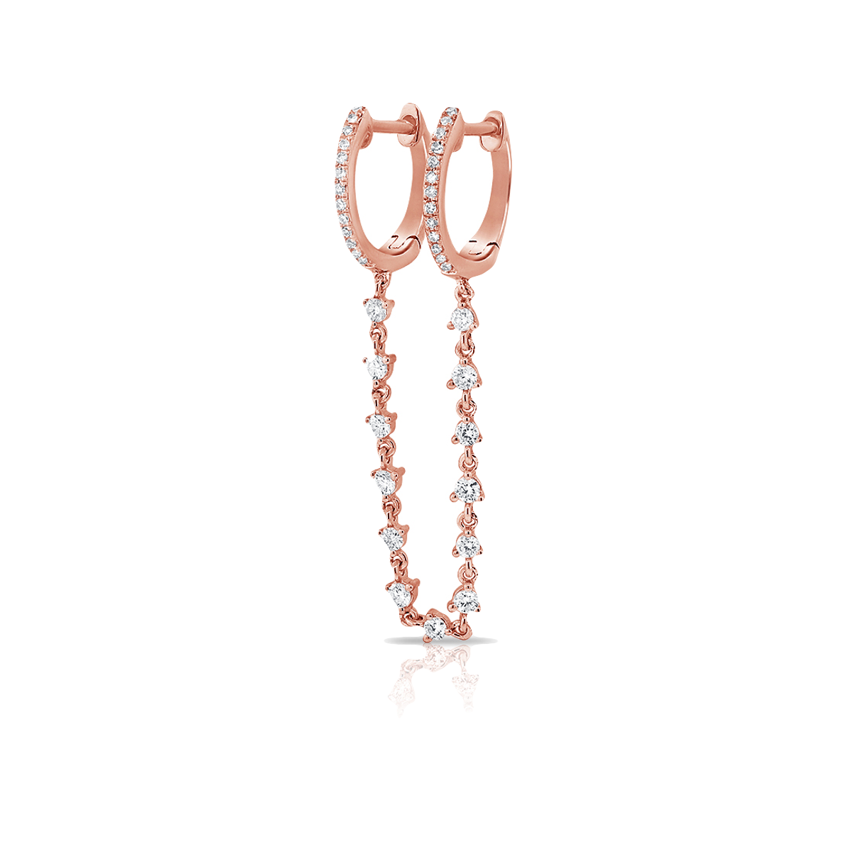 Diamond Chained Hera Hoops - Diamond Earring - Ear Stylist by Jo Nayor