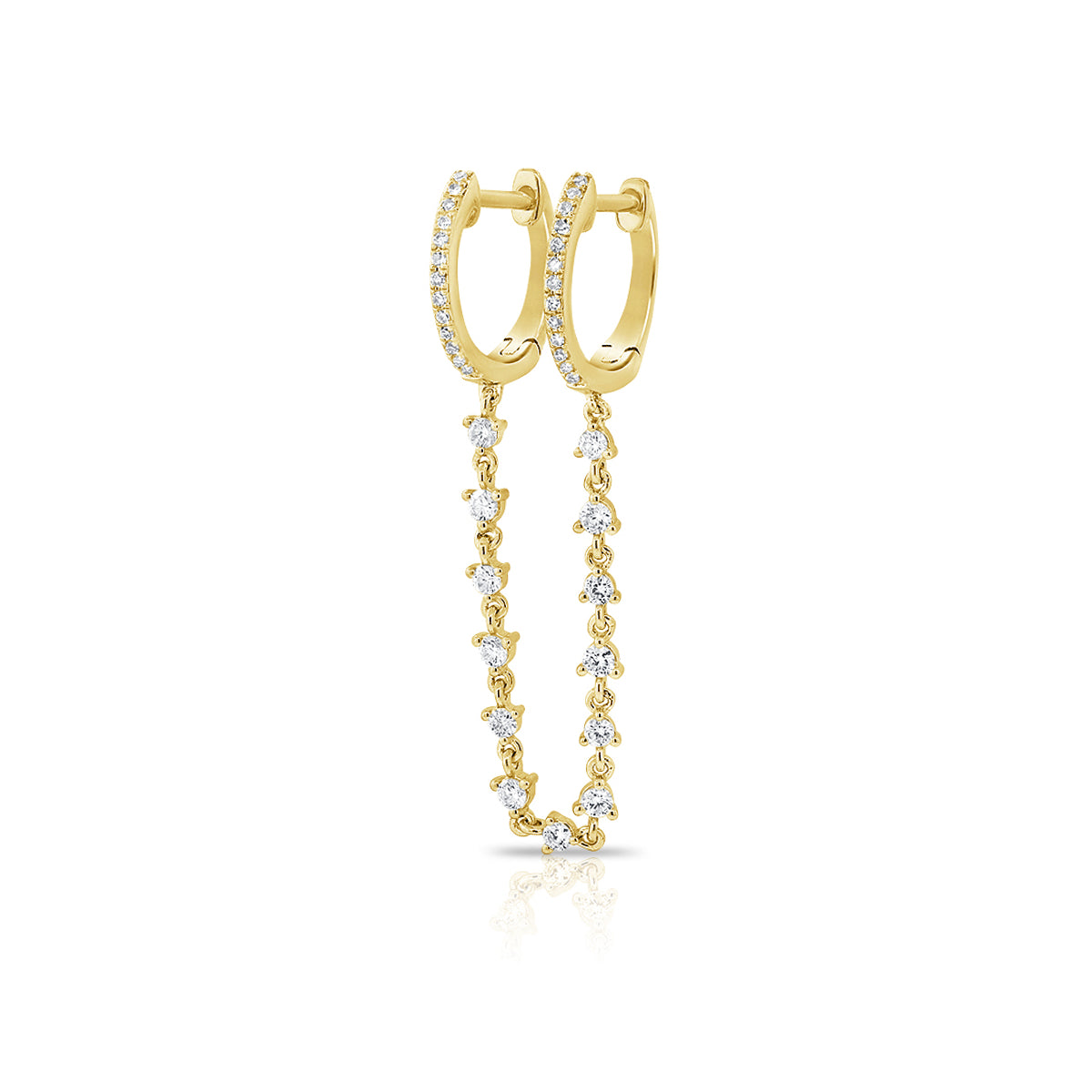 Diamond Chained Hera Hoops - Diamond Earring - Ear Stylist by Jo Nayor