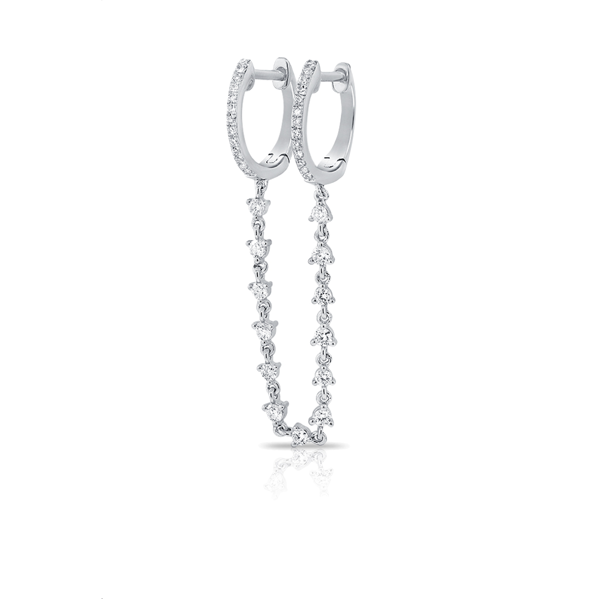 Diamond Chained Hera Hoops - Diamond Earring - Ear Stylist by Jo Nayor
